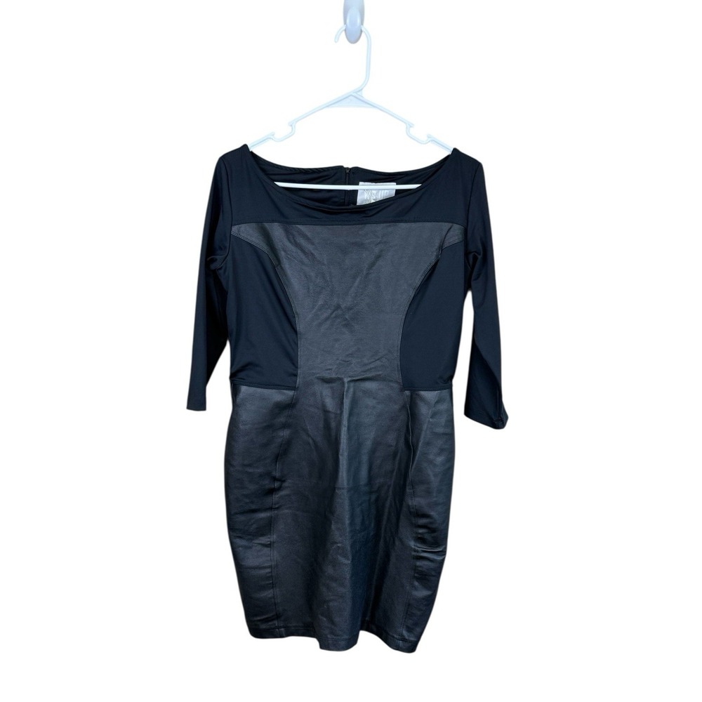 Freddy Wr Up Faux Leather Dress withโ bottom lifting shorts NWT Black M Bodycon